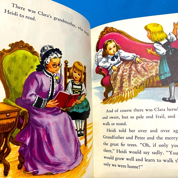 A LITTLE GOLDEN BOOK VTG 1954 HEIDI HER LIFE IN THE MOUNTAINS w/HER GRANDFATHER - Picture 11 of 15